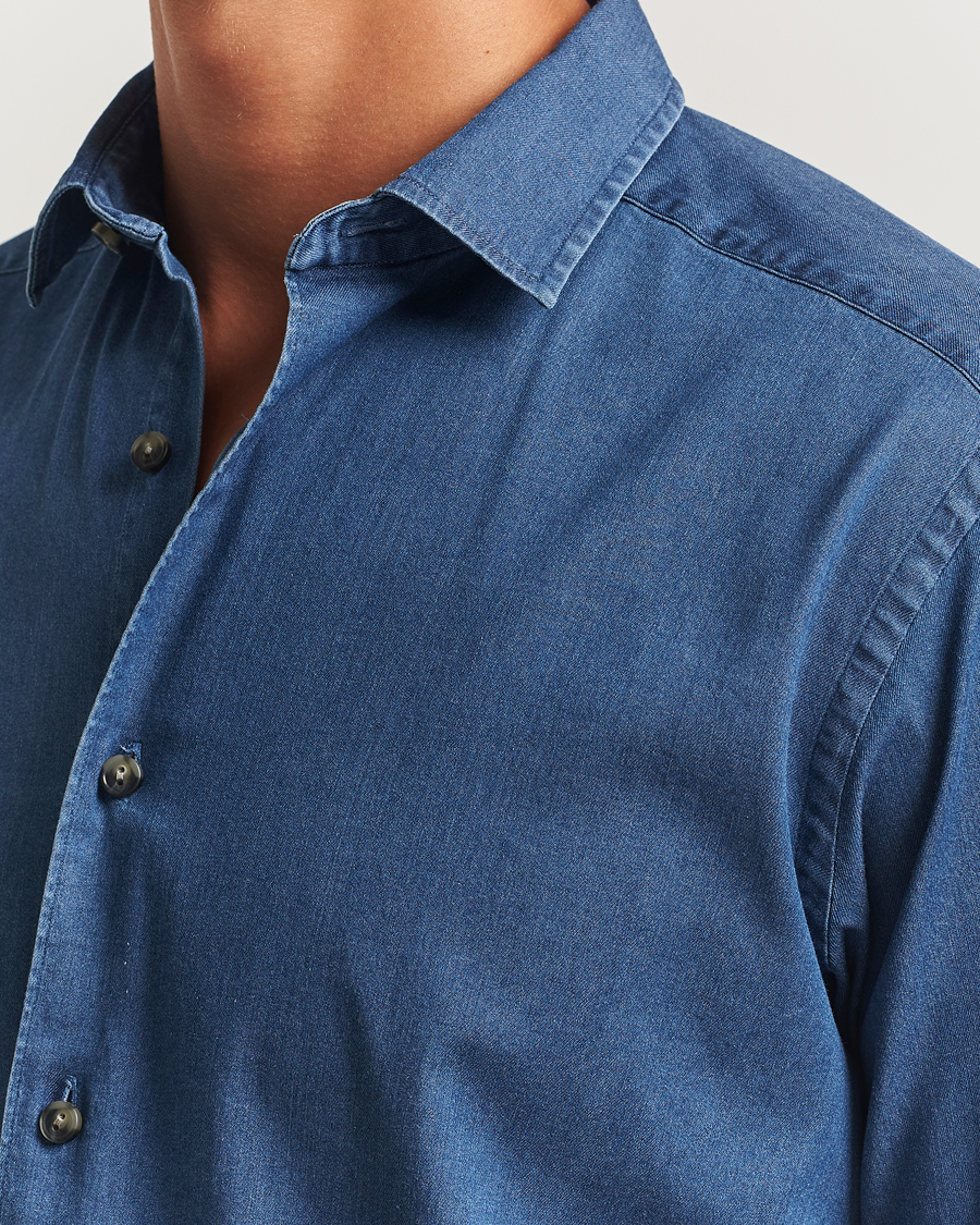 Mies | Kauluspaidat | Eton | Casual Fit Denim Shirt Dark Wash
