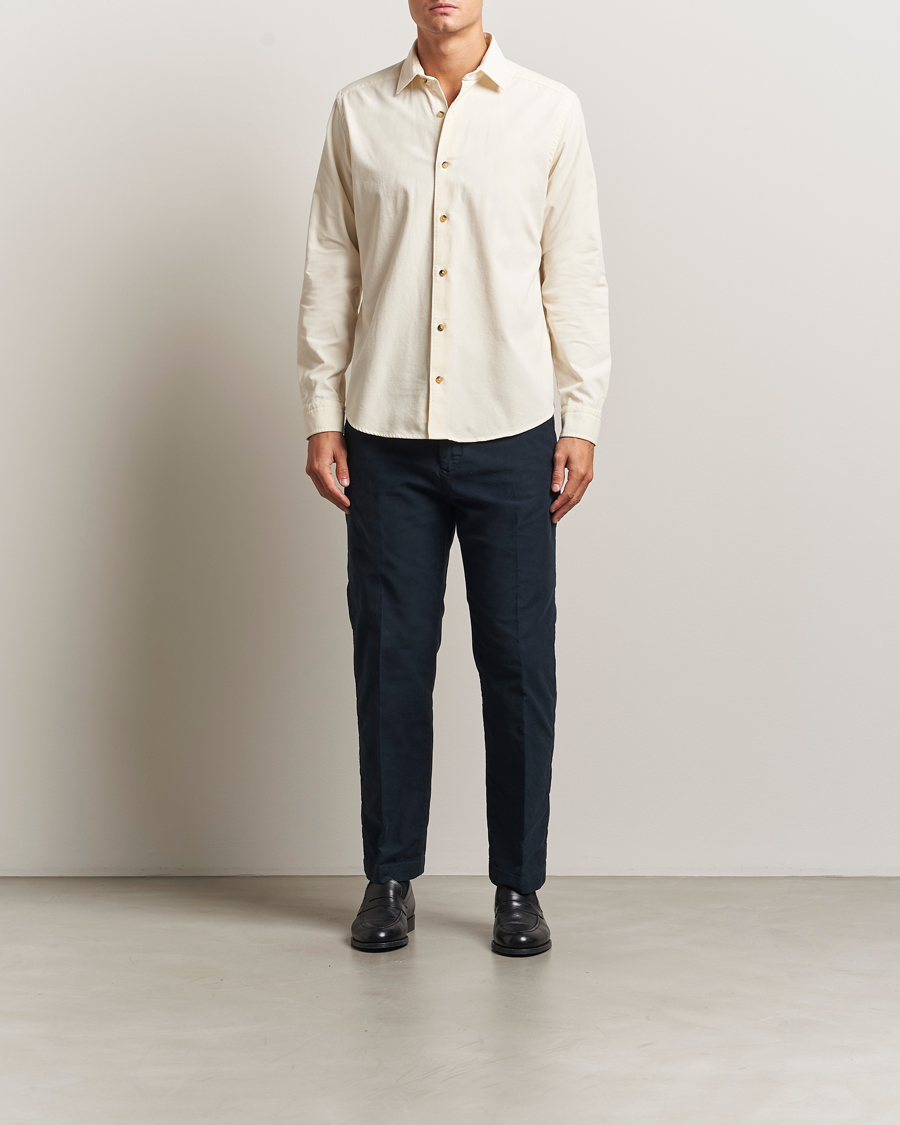 Mies | Kauluspaidat | Eton | Casual Fit Corduroy Shirt Off White