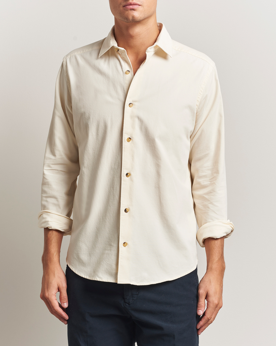 Mies | Kauluspaidat | Eton | Casual Fit Corduroy Shirt Off White