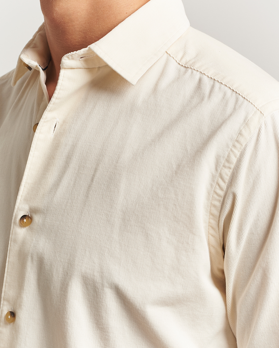 Mies | Kauluspaidat | Eton | Casual Fit Corduroy Shirt Off White