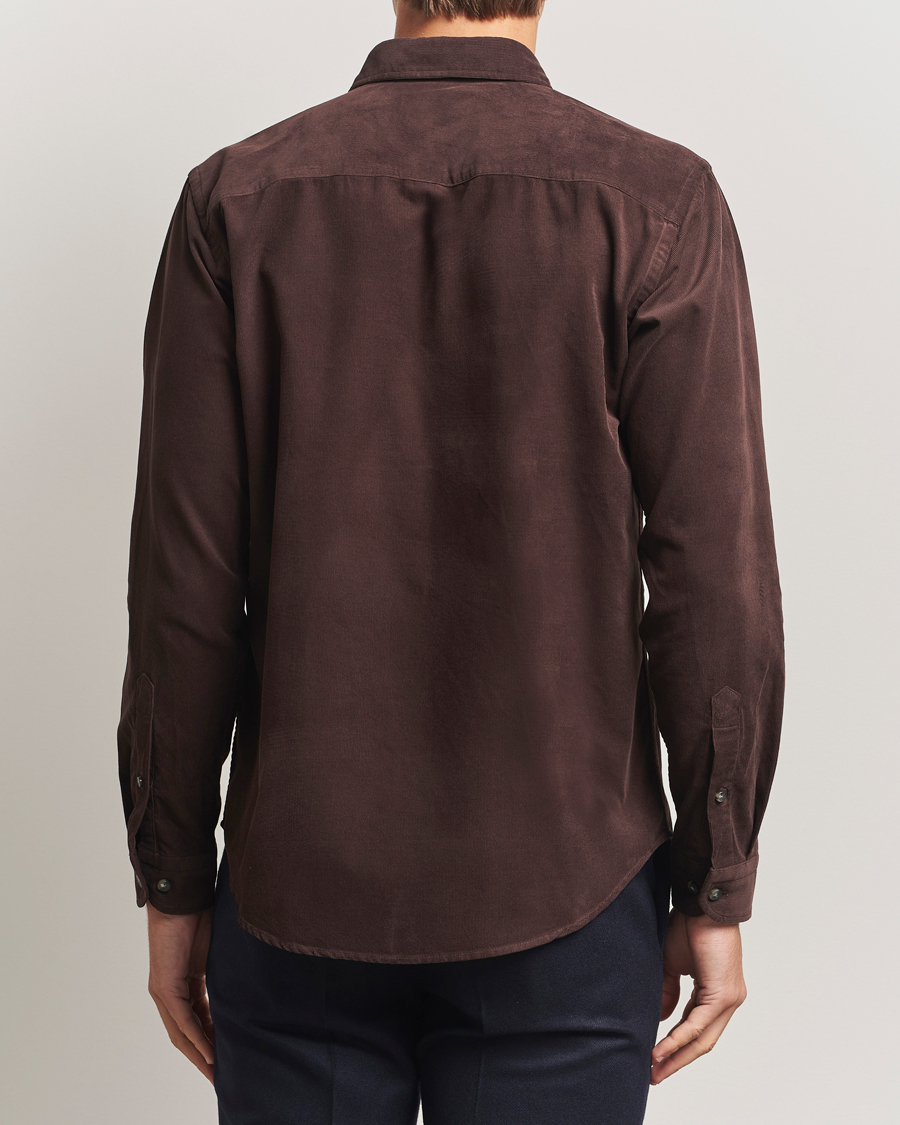 Mies | Kauluspaidat | Eton | Casual Fit Corduroy Shirt Dark Brown