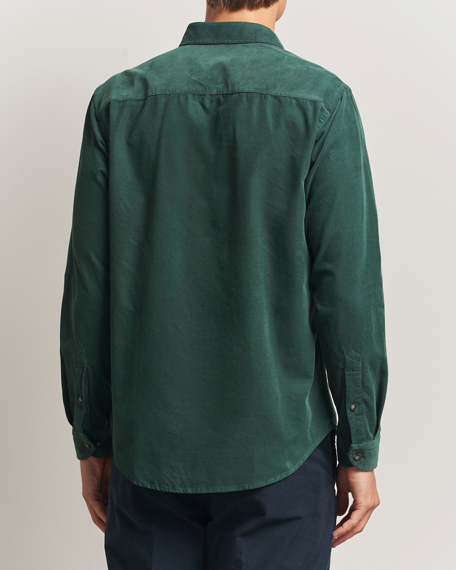 Mies | Kauluspaidat | Eton | Casual Fit Corduroy Shirt Dark Green