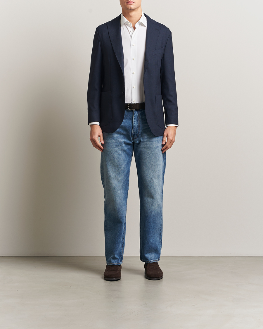 Mies | Pikkutakit | Eton | Wool Lana Tech Soft Blazer Navy Blue