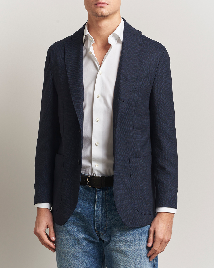 Mies | Pikkutakit | Eton | Wool Lana Tech Soft Blazer Navy Blue