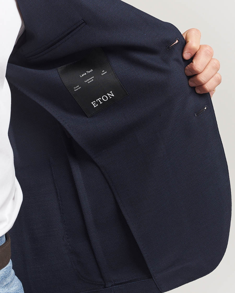 Mies | Pikkutakit | Eton | Wool Lana Tech Soft Blazer Navy Blue