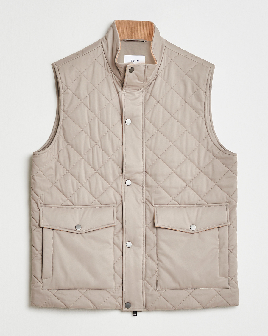 Mies | Takit | Eton | Quilted Shell Vest Beige