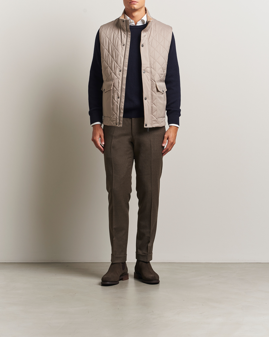 Mies | Takit | Eton | Quilted Shell Vest Beige