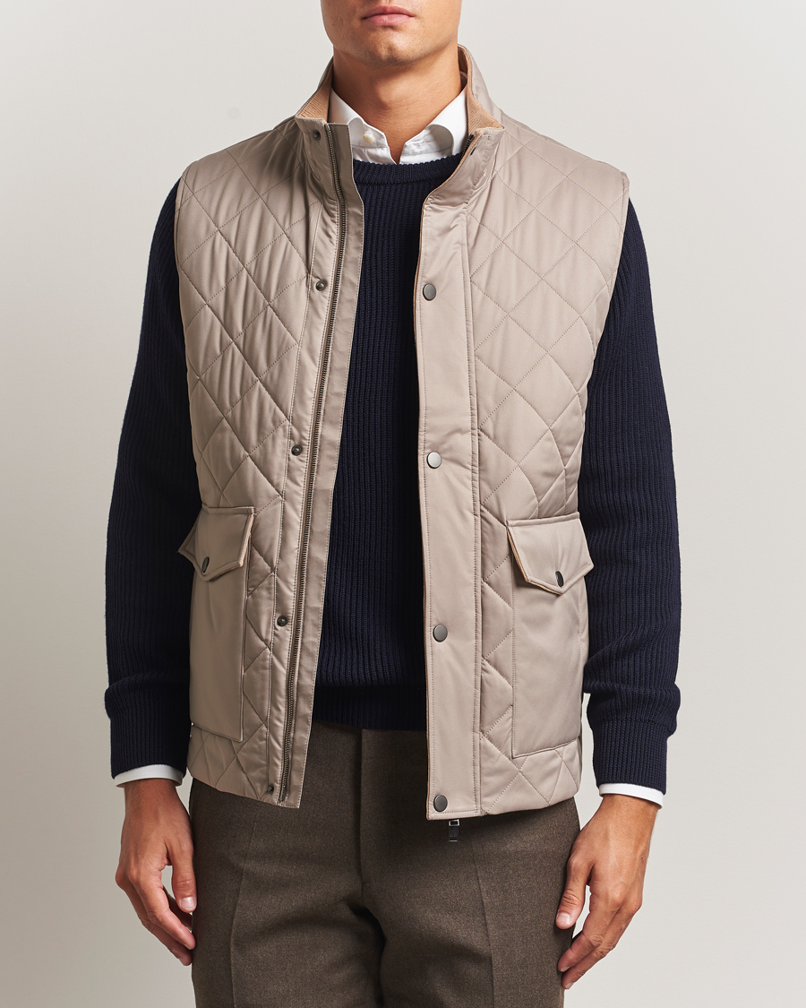 Mies | Takit | Eton | Quilted Shell Vest Beige
