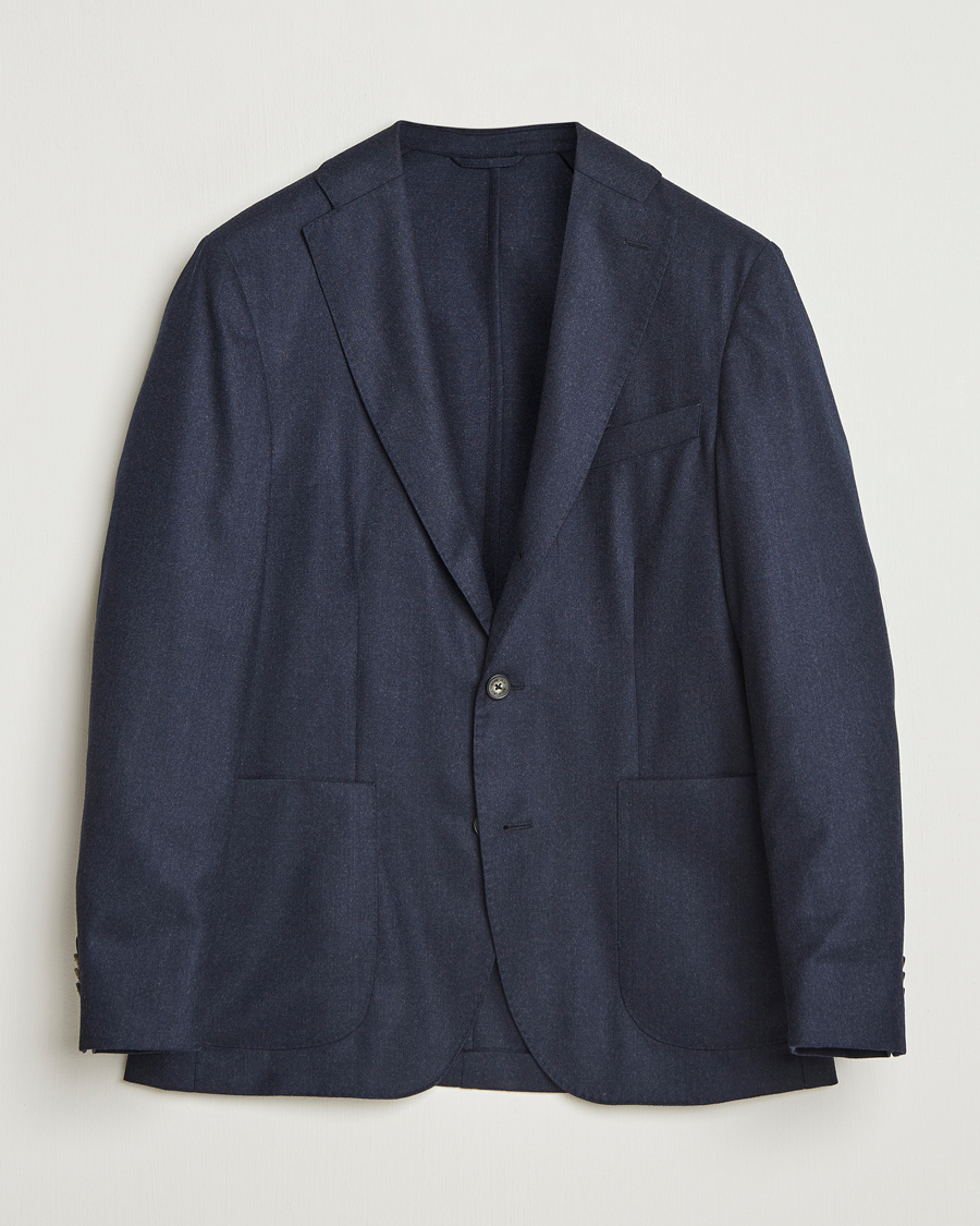 Mies | Pikkutakit | Eton | Wool Flannel Patch Pocket Blazer Navy