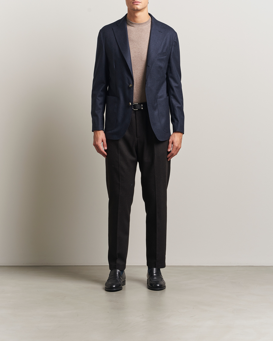 Mies | Pikkutakit | Eton | Wool Flannel Patch Pocket Blazer Navy