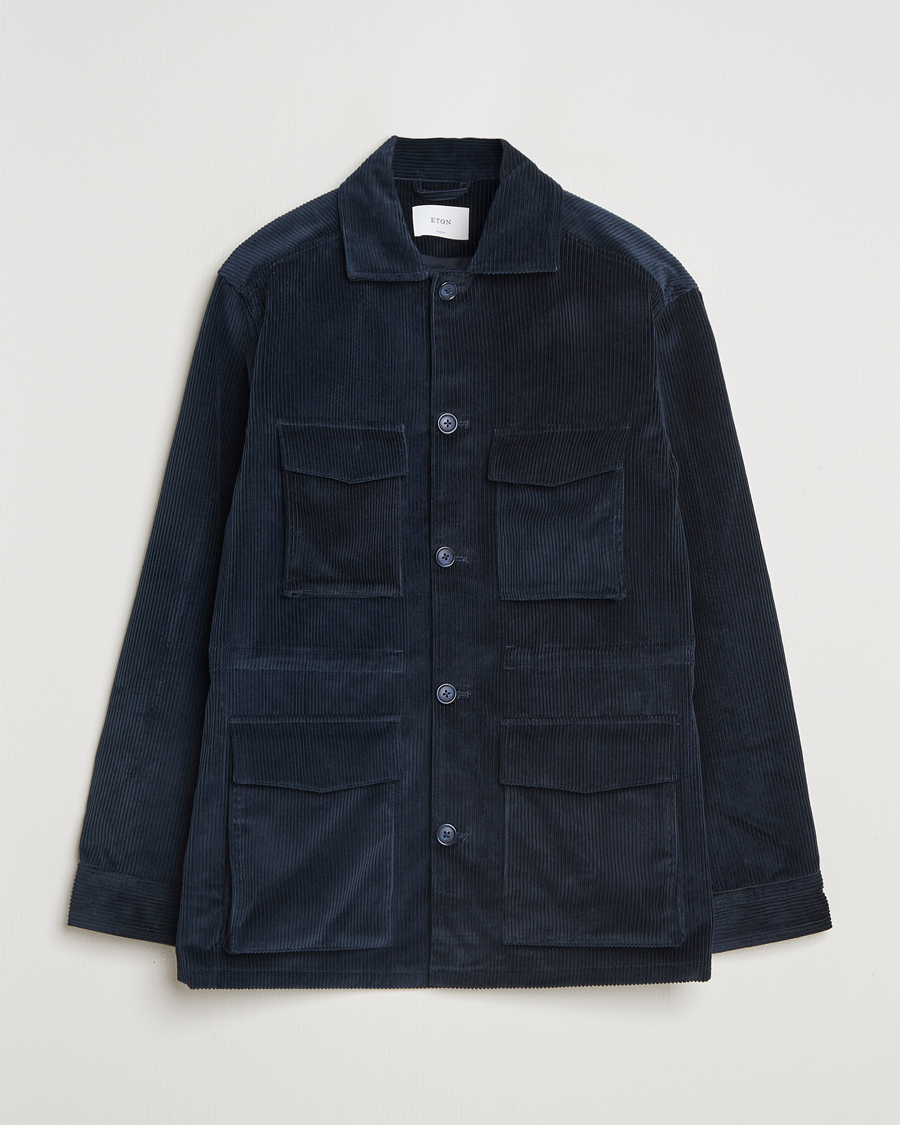 Mies | Takit | Eton | Corduroy Field Jacket Navy