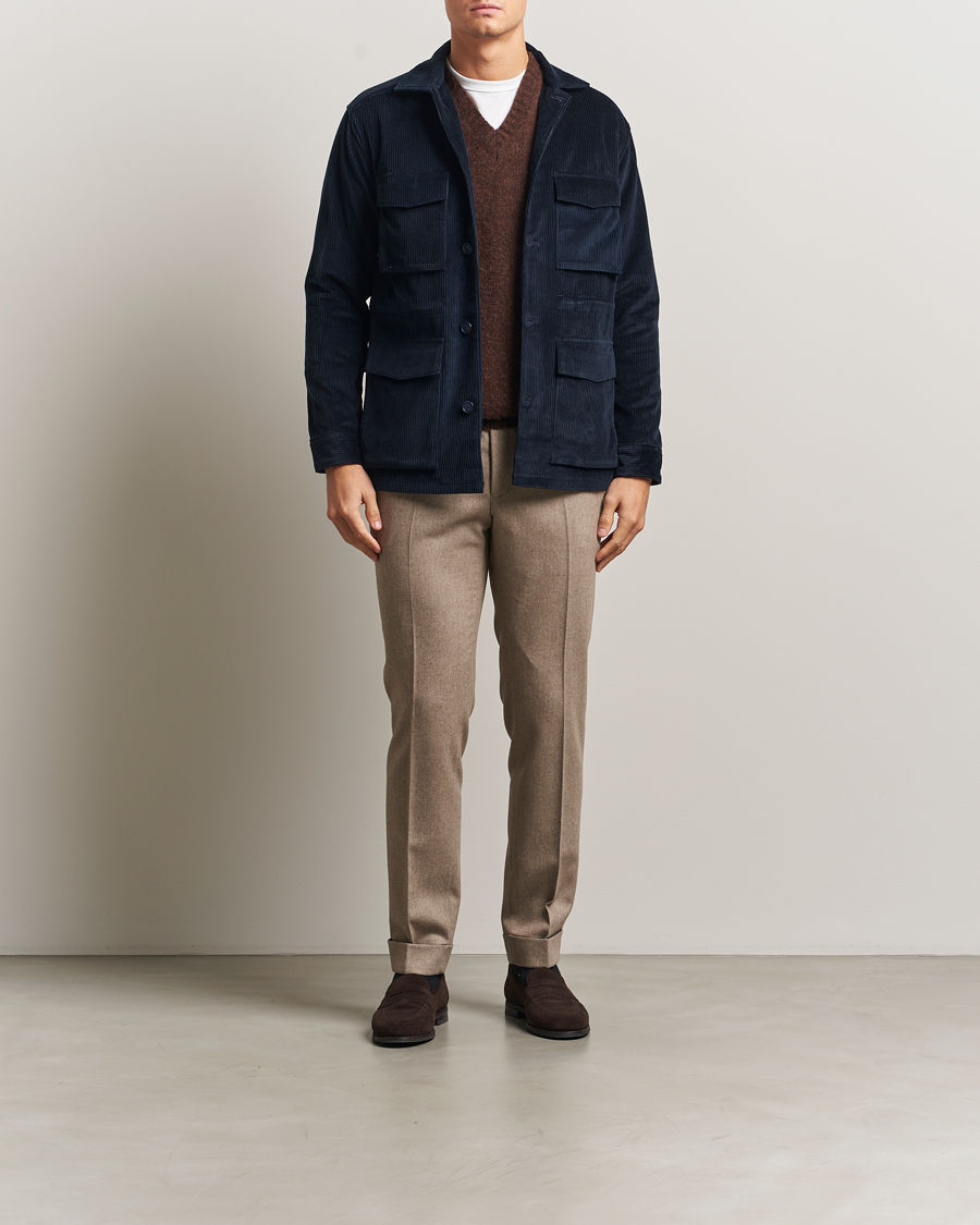 Mies | Takit | Eton | Corduroy Field Jacket Navy
