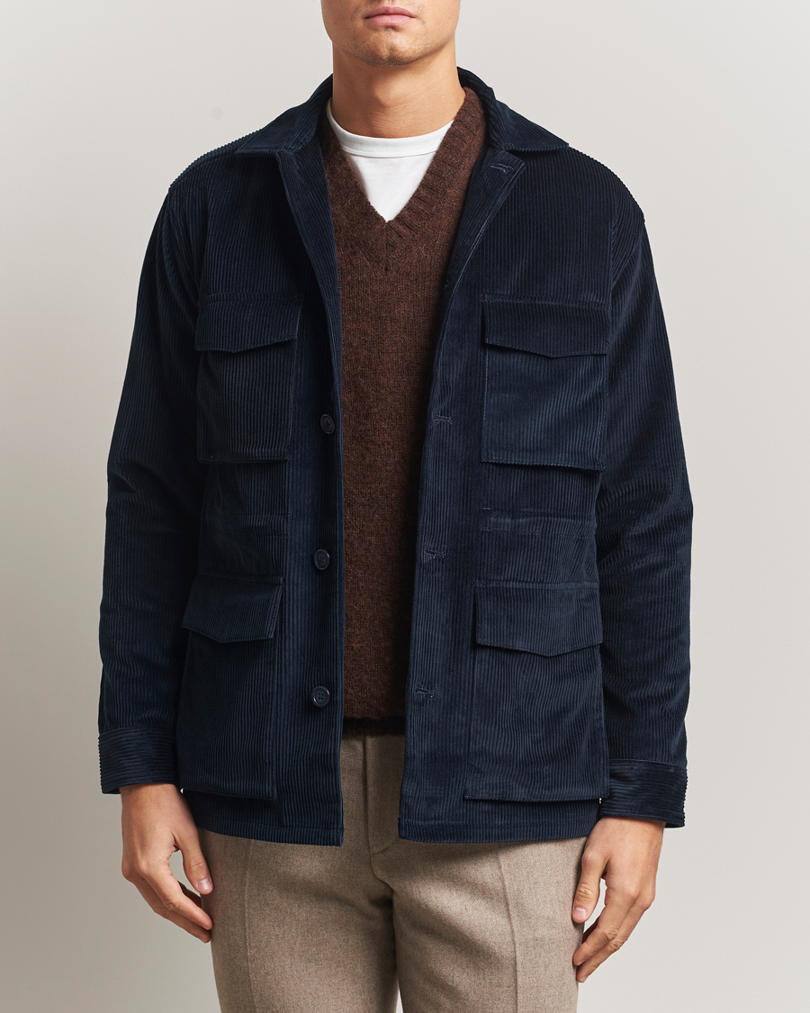 Mies | Takit | Eton | Corduroy Field Jacket Navy