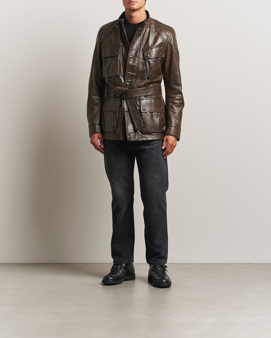 Mies | Takit | Belstaff | Trailmaster Panther Leather Jacket Dark Earth