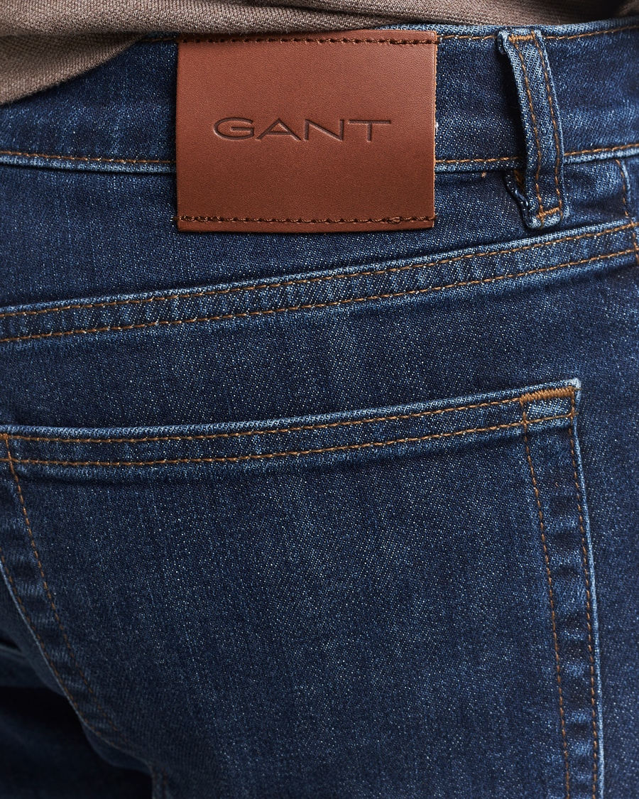 Mies | Farkut | GANT | Regular Fit Jeans Dark Blue Worn In