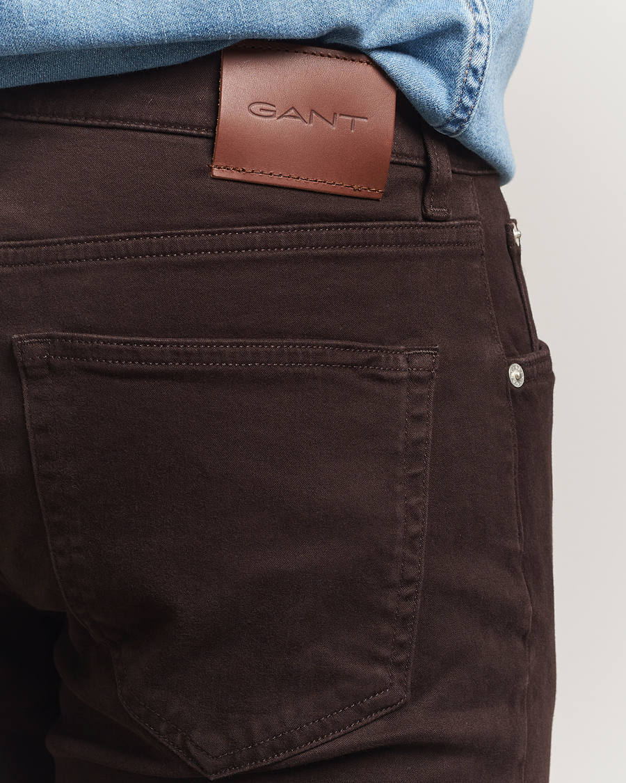 Mies | Housut | Gant | Regular Fit Moleskin 5-Pocket Trousers Deep Brown