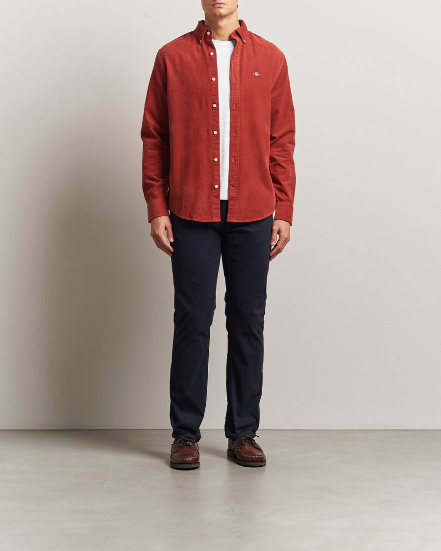 Mies | Housut | Gant | Regular Fit Moleskin 5-Pocket Trousers Evening Blue