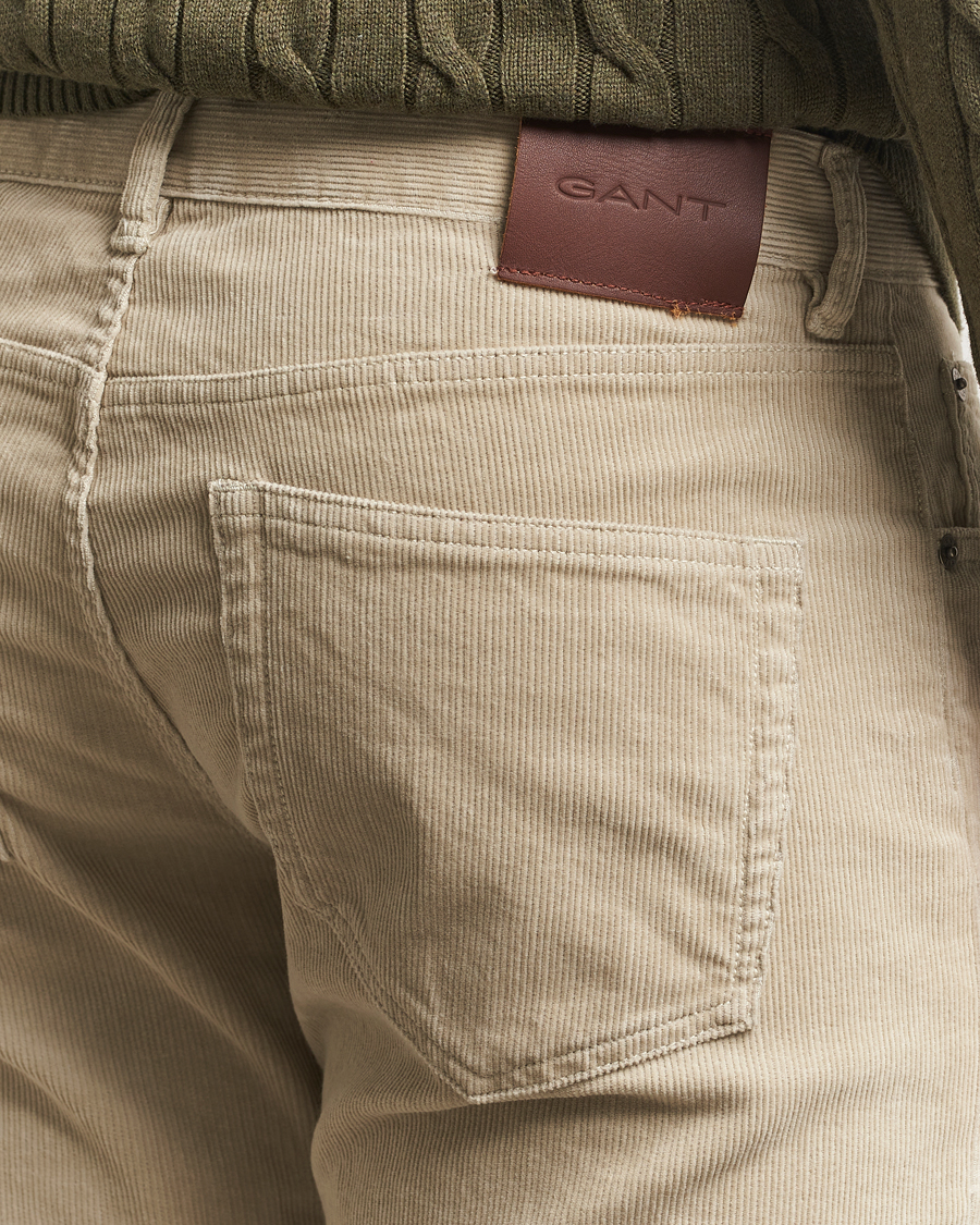 Mies | Housut | Gant | Cord 5-Pocket Jeans Greige