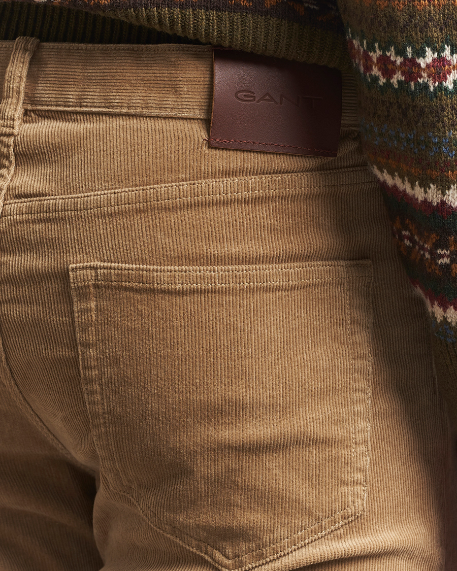 Mies | Housut | GANT | Cord 5-Pocket Jeans Light Taupe