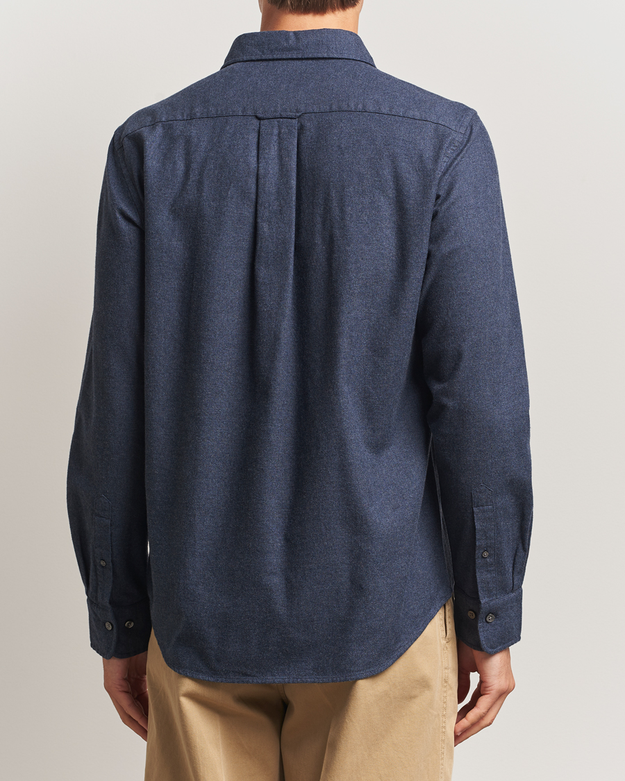 Mies | Kauluspaidat | GANT | Regular Fit Flannel Shirt Dark Indigo Melange