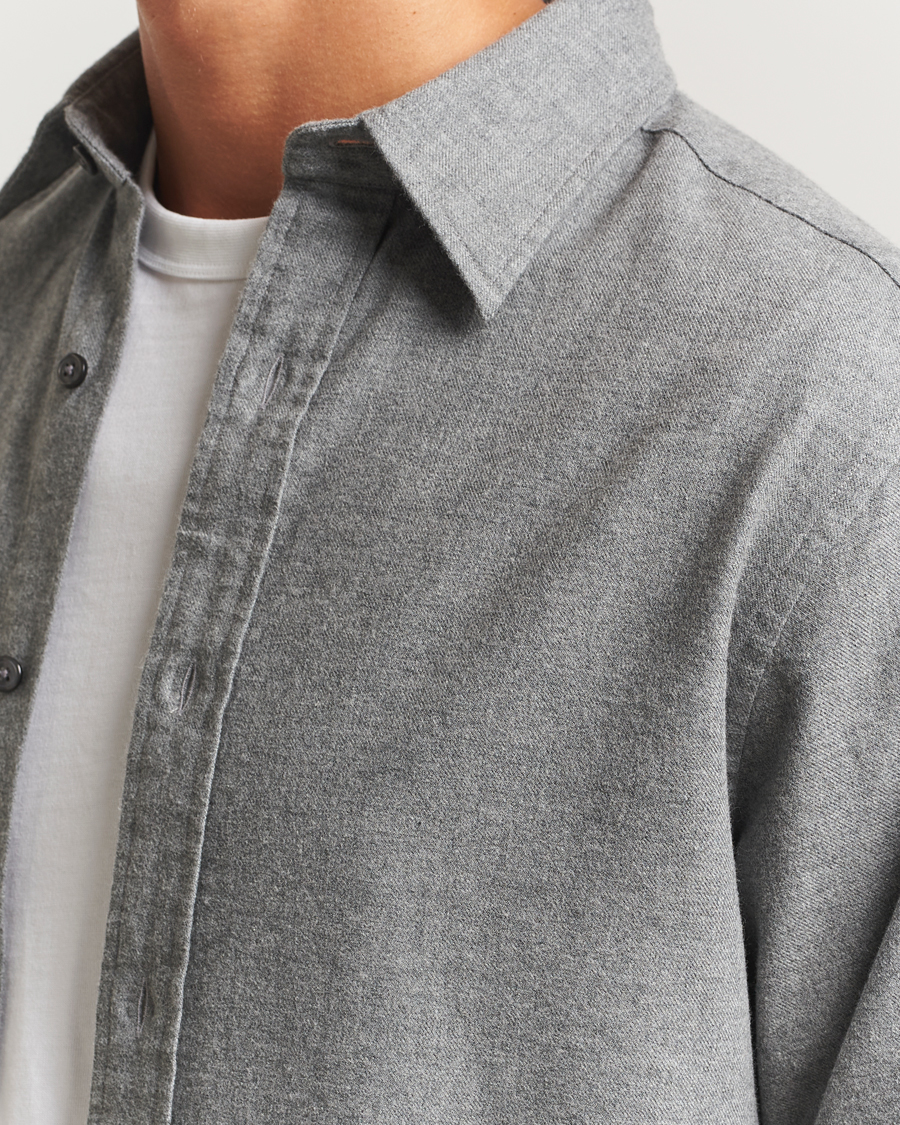 Mies | Kauluspaidat | GANT | Regular Fit Flannel Shirt Dark Grey Melange