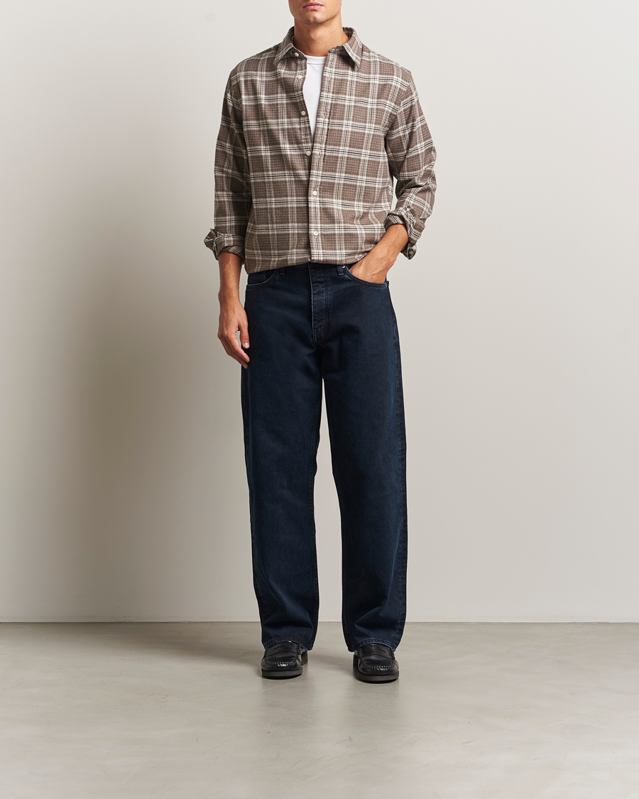 Mies | Kauluspaidat | GANT | Regular Fit Checked Flannel Shirt Dark Hazelnut Melange