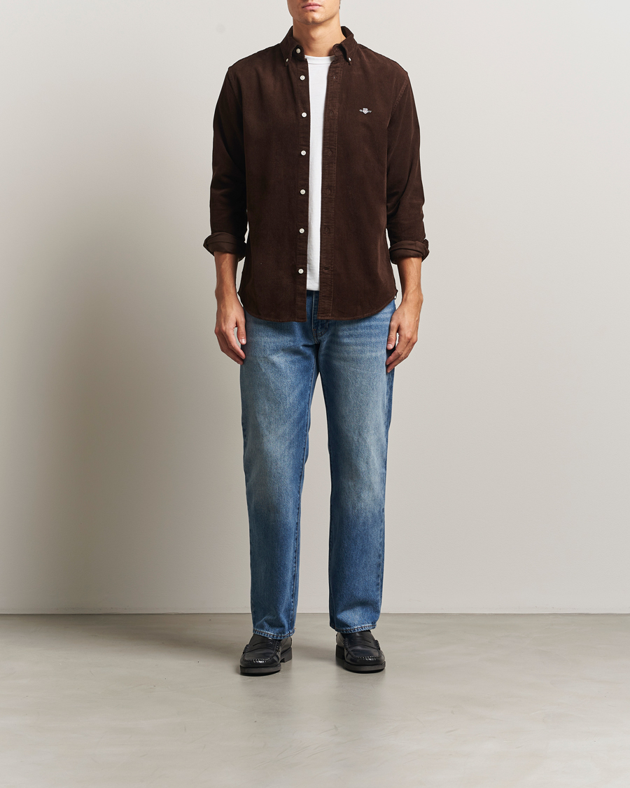 Mies | Kauluspaidat | GANT | Regular Fit Corduroy Shirt Rich Brown