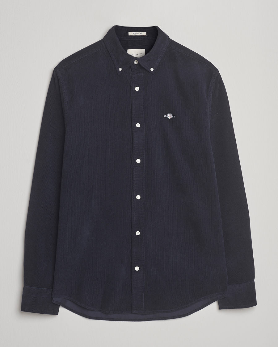 Mies | Kauluspaidat | GANT | Regular Fit Corduroy Shirt Evening Blue