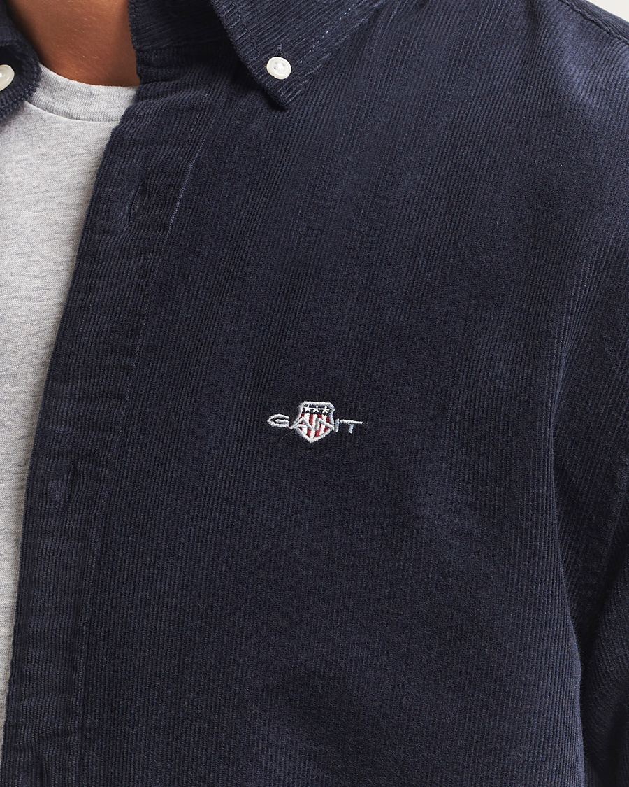 Mies | Kauluspaidat | Gant | Regular Fit Corduroy Shirt Evening Blue