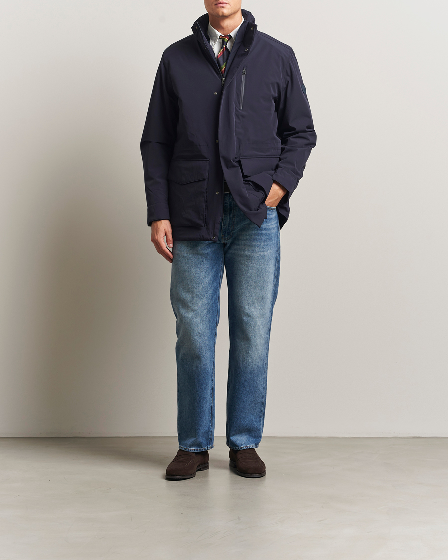 Mies | Takit | Gant | Double Mid Length Field Jacket Evening Blue