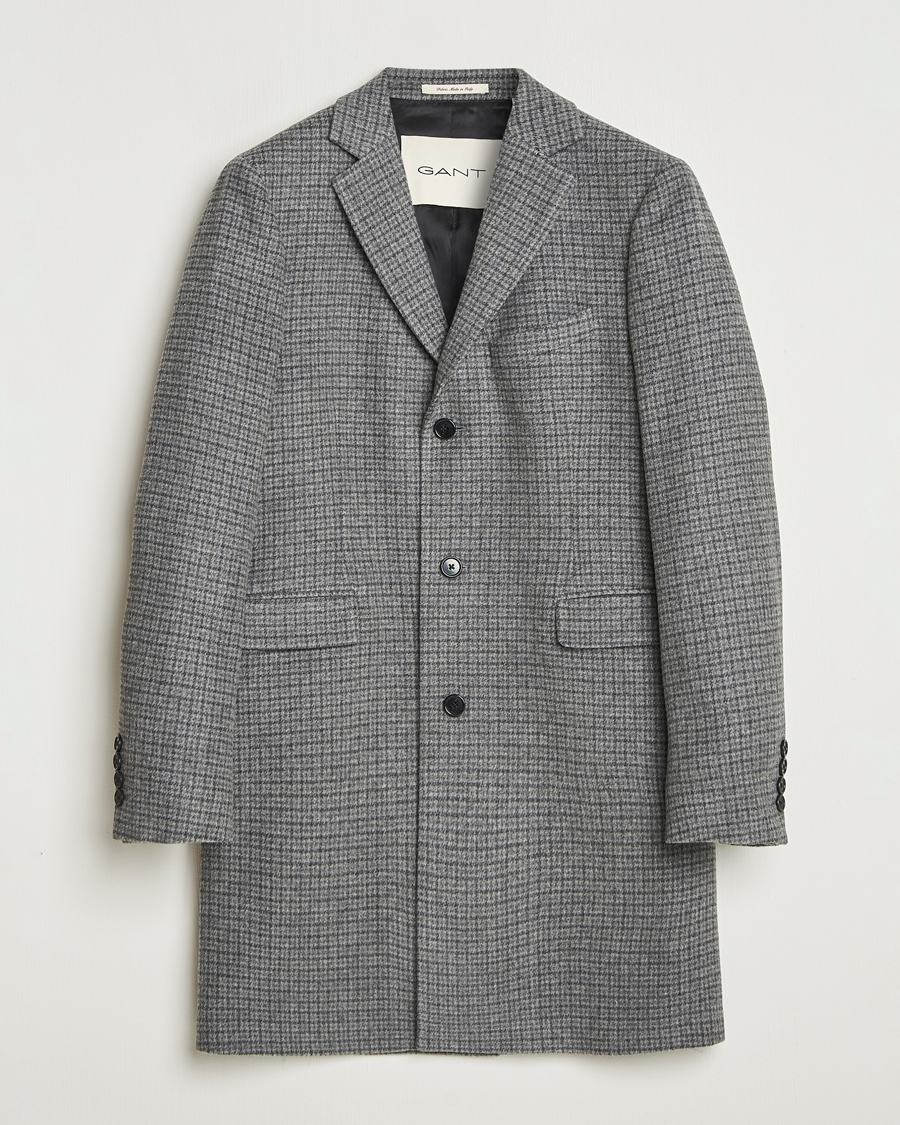 Mies | Takit | Gant | Classic Wool Houndstooth Coat Black