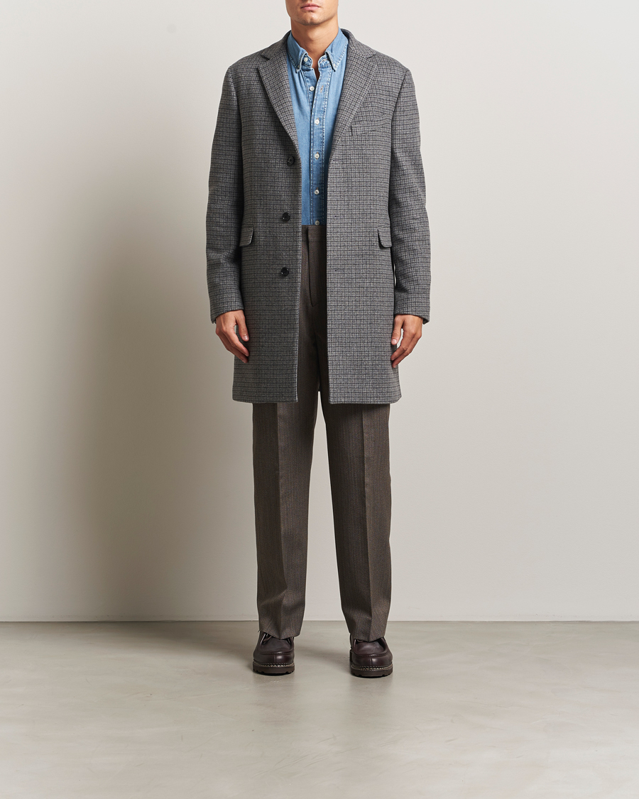 Mies | Takit | Gant | Classic Wool Houndstooth Coat Black