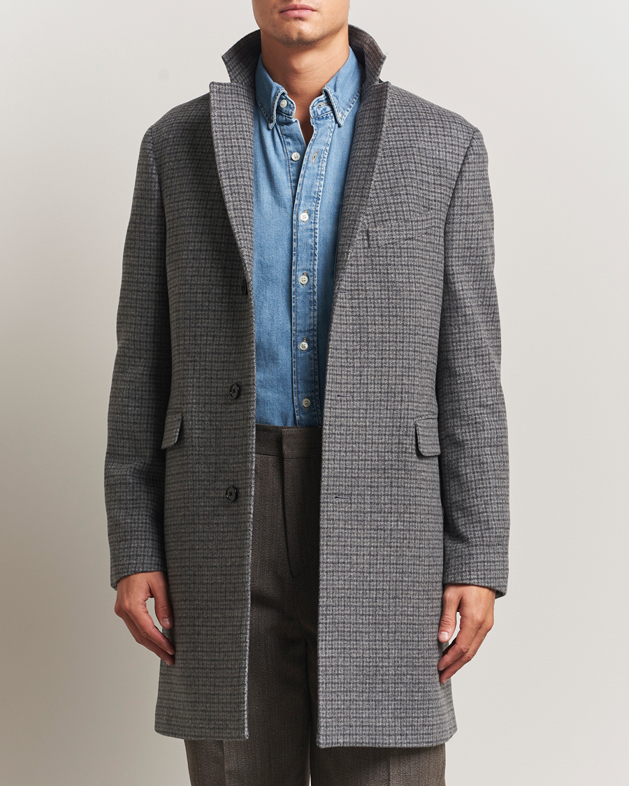 Mies | Takit | Gant | Classic Wool Houndstooth Coat Black