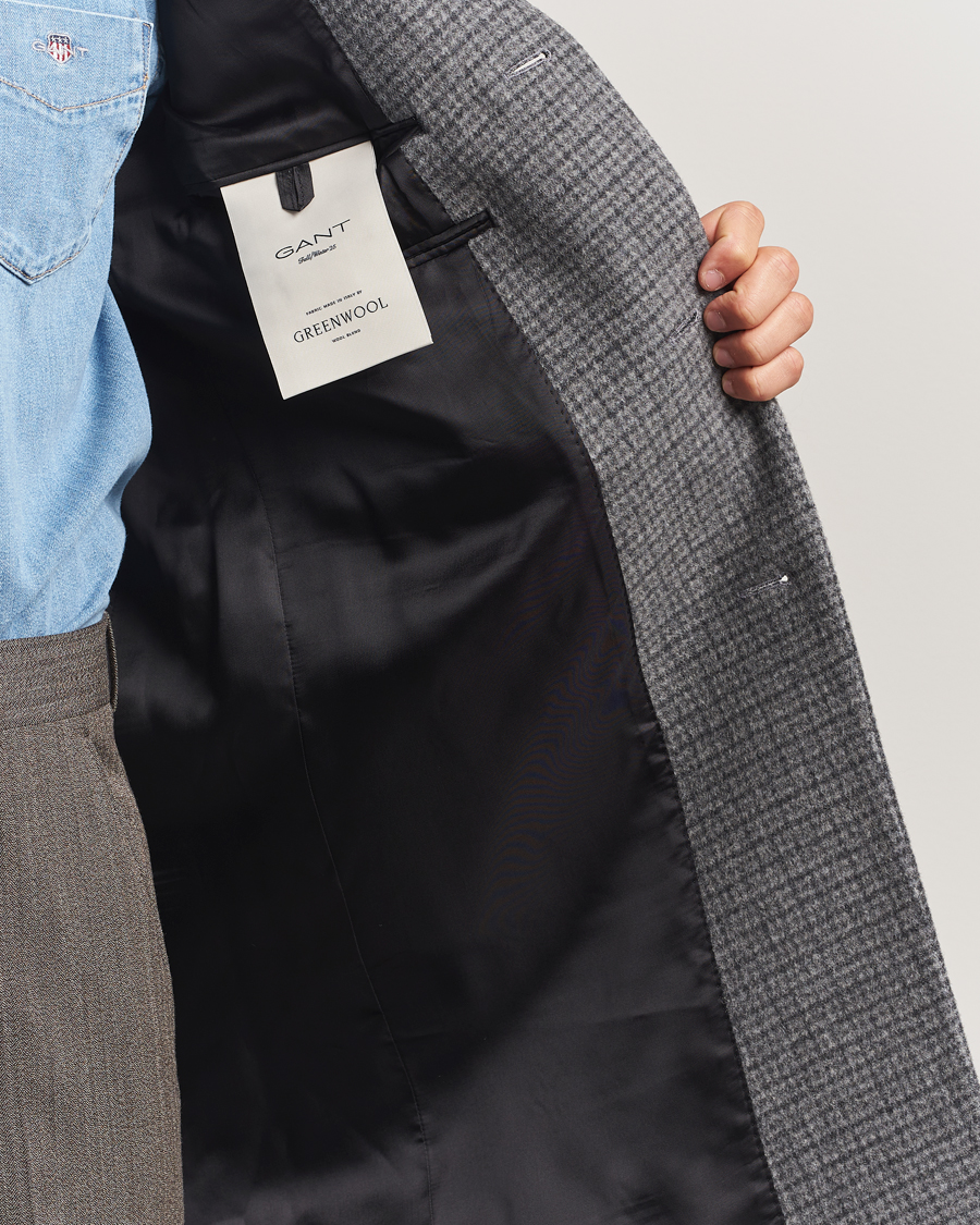 Mies | Takit | Gant | Classic Wool Houndstooth Coat Black