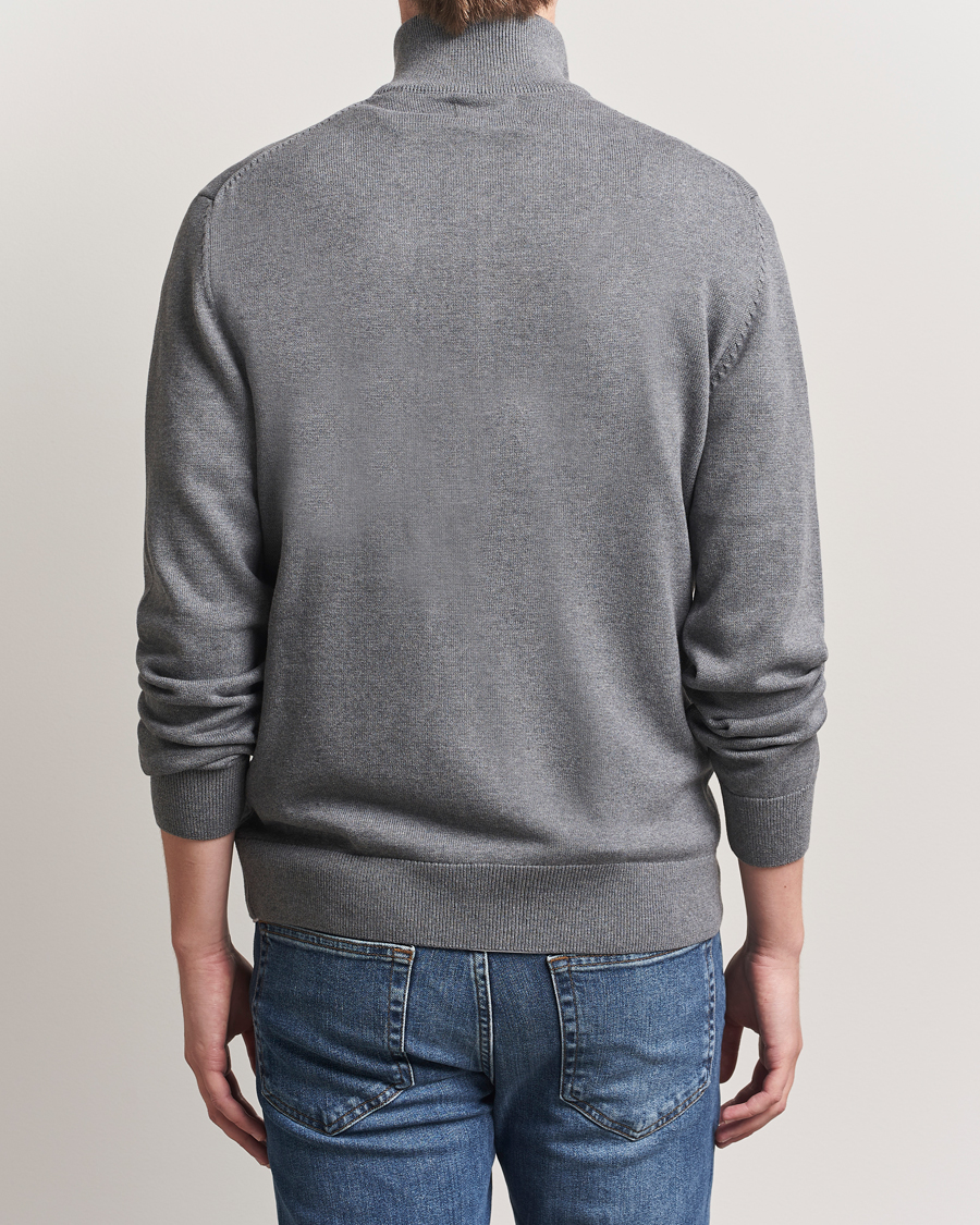 Mies | Puserot | Gant | Casual Cotton Full Zip Dark Grey Melange