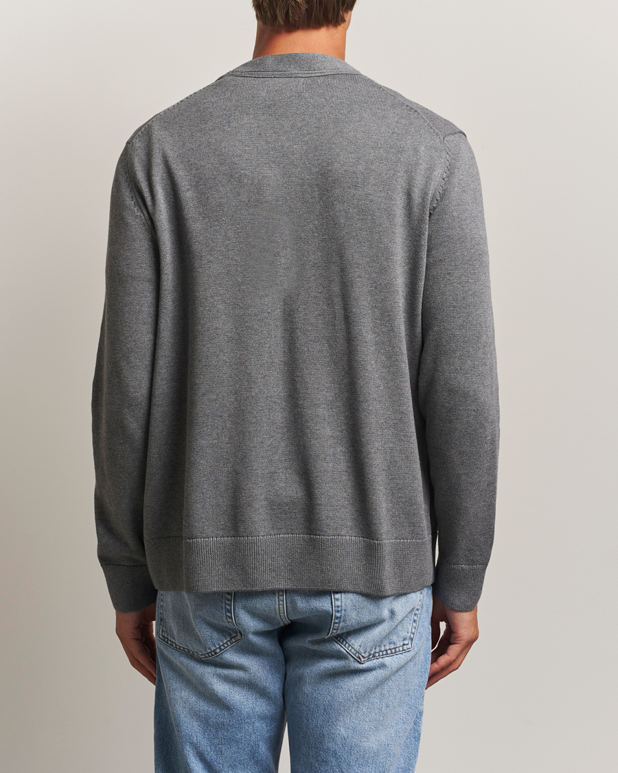 Mies | Puserot | Gant | Casual Cotton Cardigan Dark Grey Melange