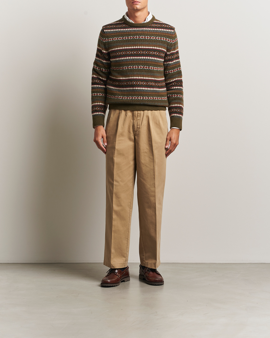 Mies | Puserot | Gant | Fair Isle Knitted Crew Neck Sweater Country Green