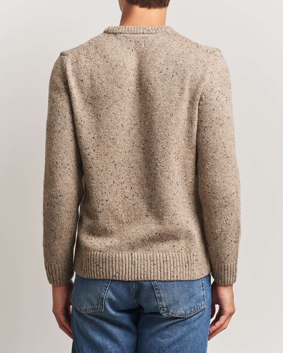 Mies | Puserot | GANT | Neps Wool Crew Neck Sand Melange