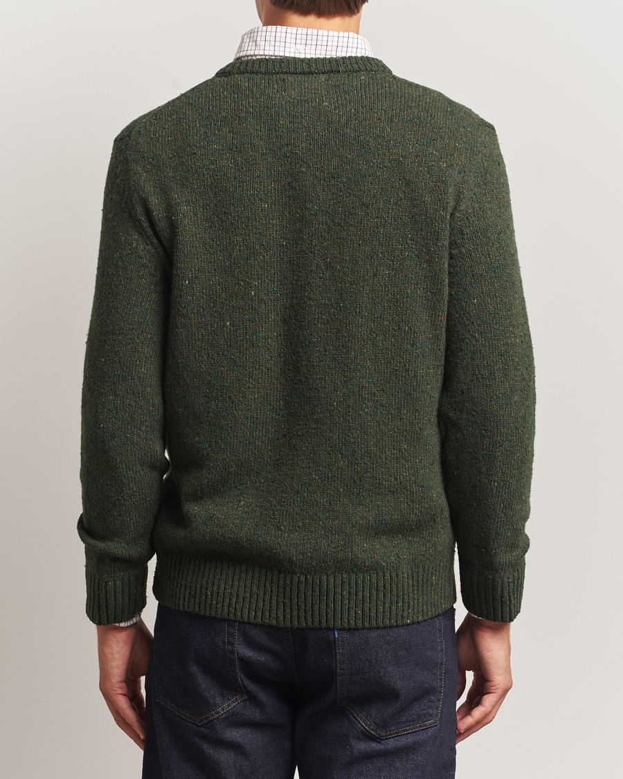 Mies | Puserot | GANT | Neps Wool Crew Neck Country Green