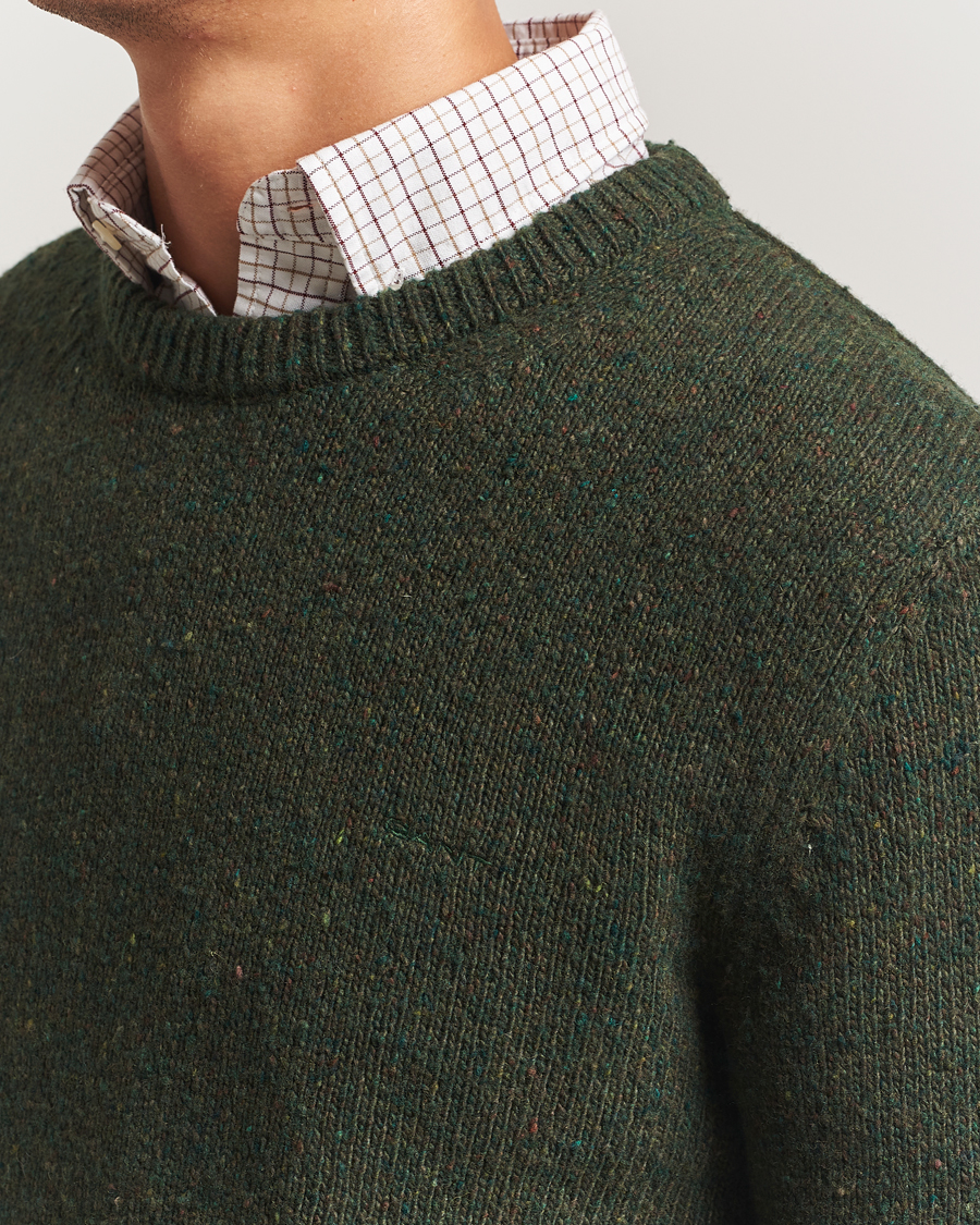 Mies | Puserot | GANT | Neps Wool Crew Neck Country Green