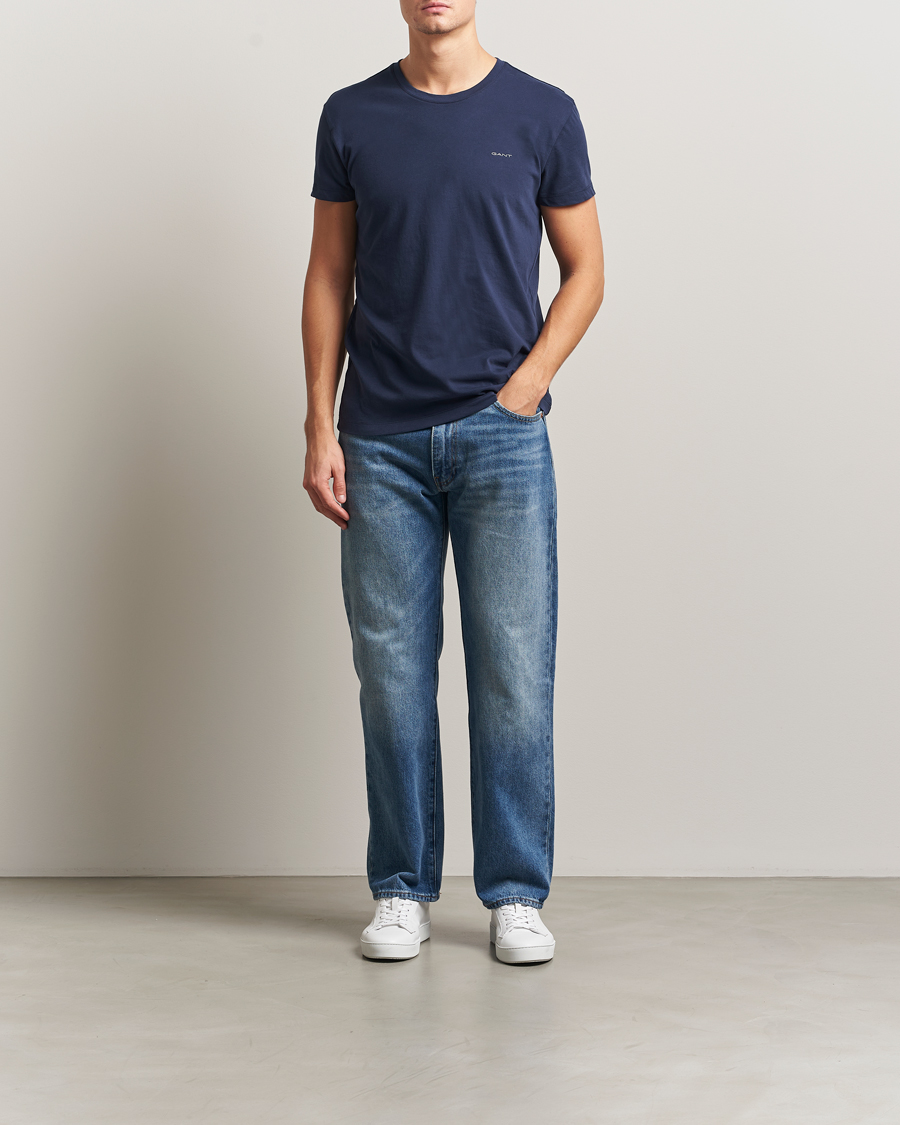 Mies | T-paidat | GANT | 2-Pack Crew Neck T-Shirt Light Grey/Navy