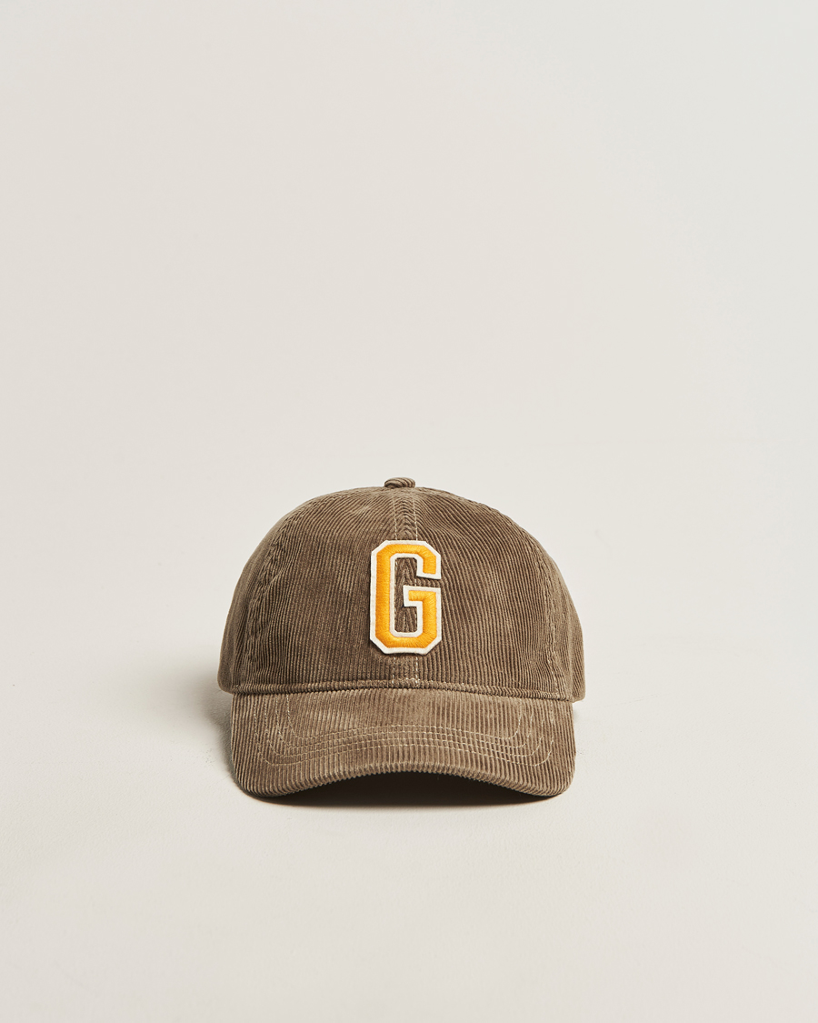 Mies | Päähineet | GANT | G Badge Corduroy Cap Taupe Beige