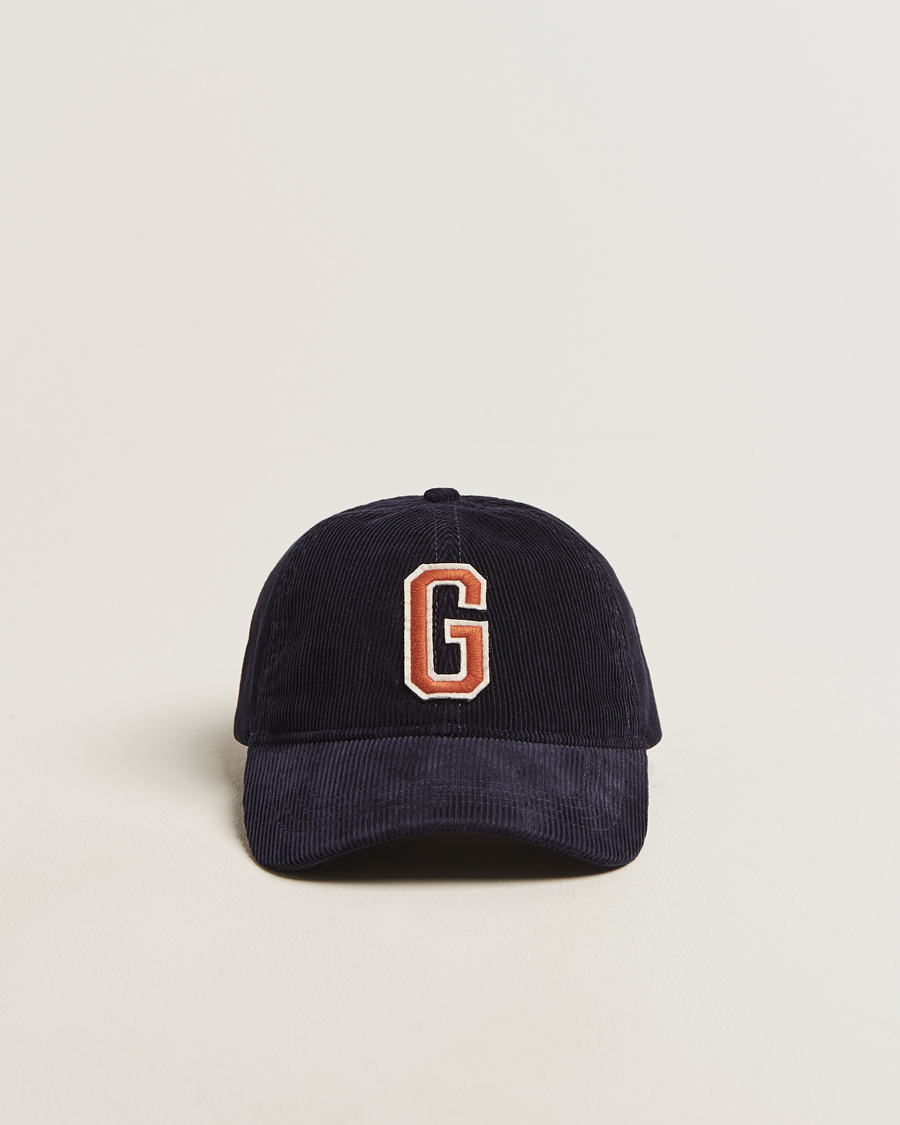 Mies | GANT G Badge Corduroy Cap Evening Blue | GANT | G Badge Corduroy Cap Evening Blue