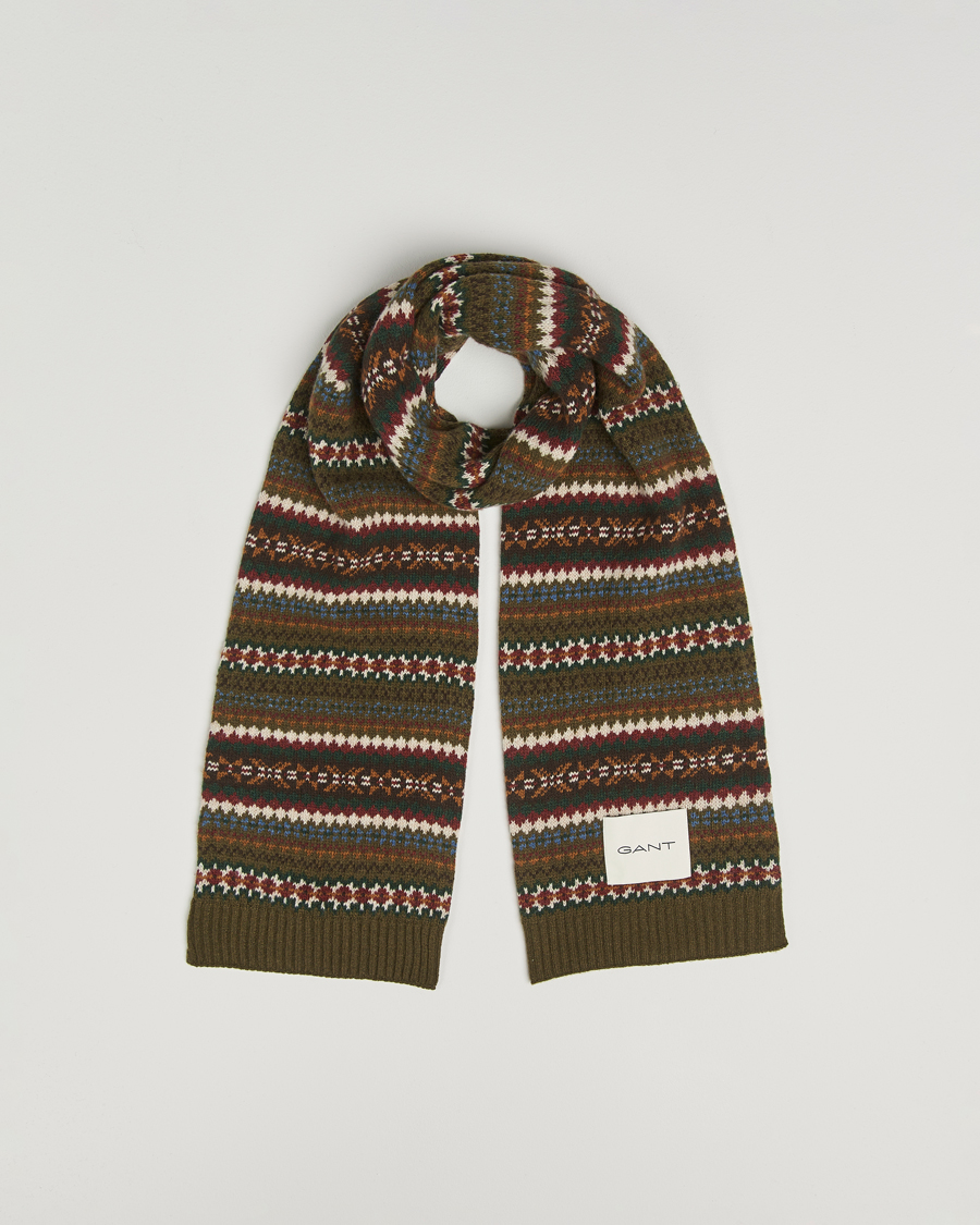 Mies | GANT Fair Isle Scarf Country Green | GANT | Fair Isle Scarf Country Green