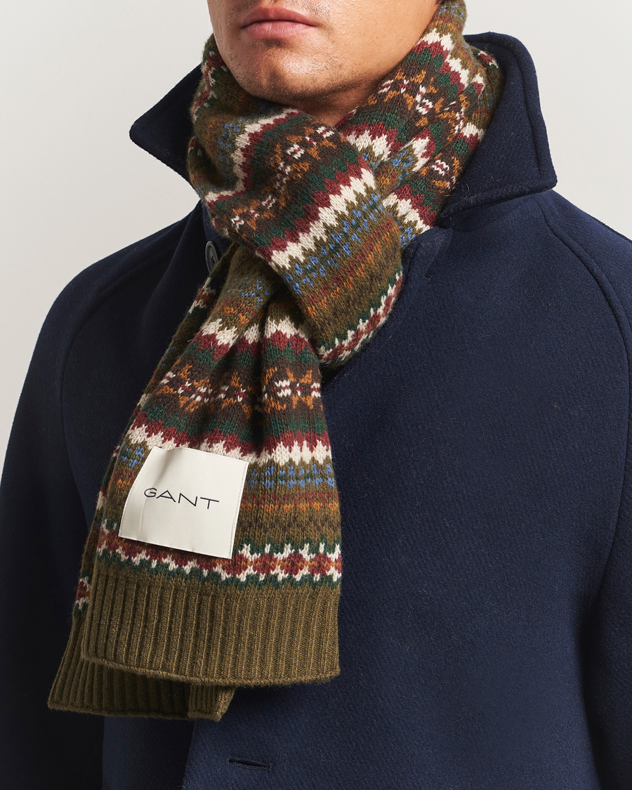 Mies | GANT Fair Isle Scarf Country Green | GANT | Fair Isle Scarf Country Green