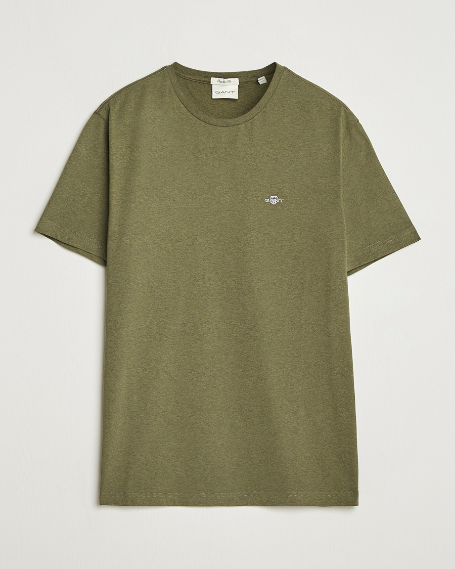 Mies | T-paidat | GANT | The Original T-Shirt Khaki Green Melange
