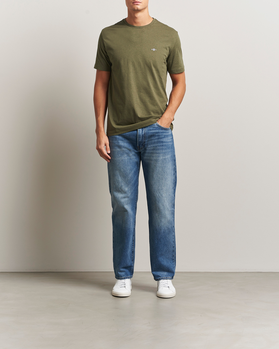Mies | T-paidat | GANT | The Original T-Shirt Khaki Green Melange