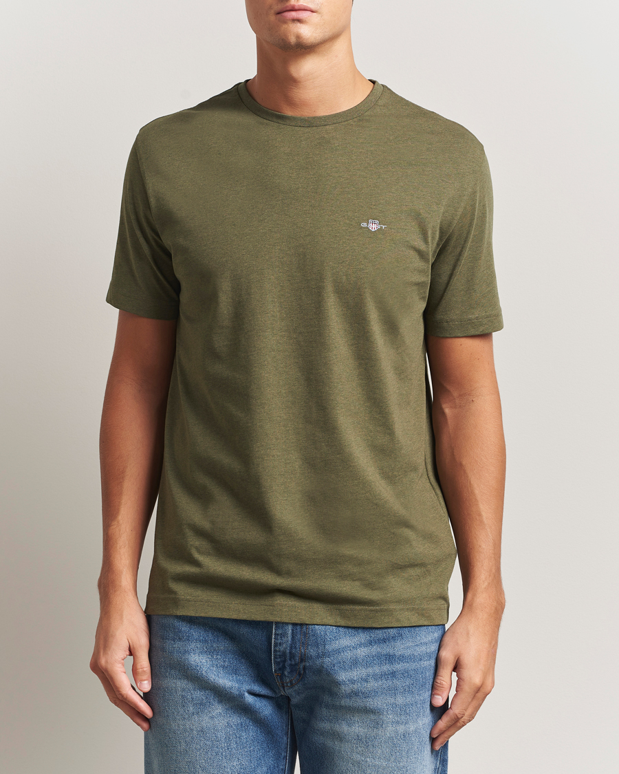 Mies | T-paidat | GANT | The Original T-Shirt Khaki Green Melange