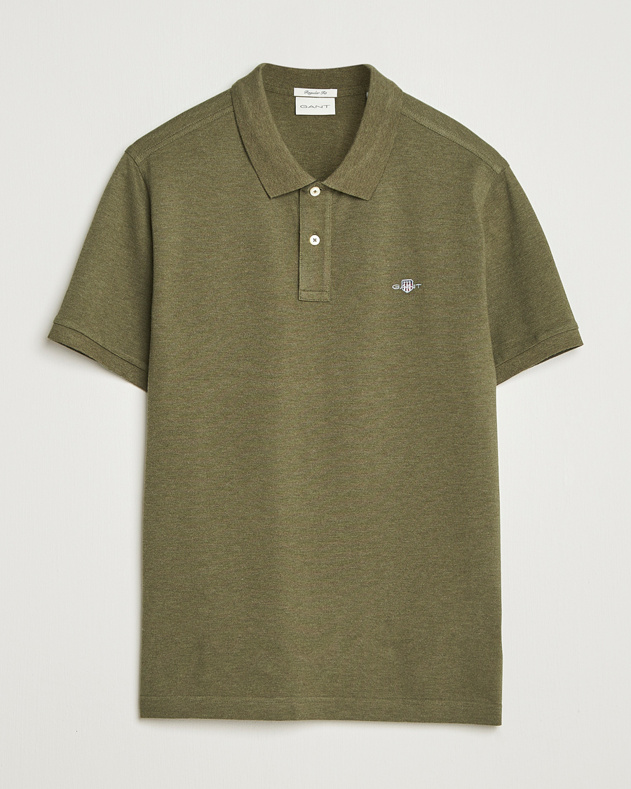 Mies | Pikeet | GANT | The Original Polo Khaki Green Melange