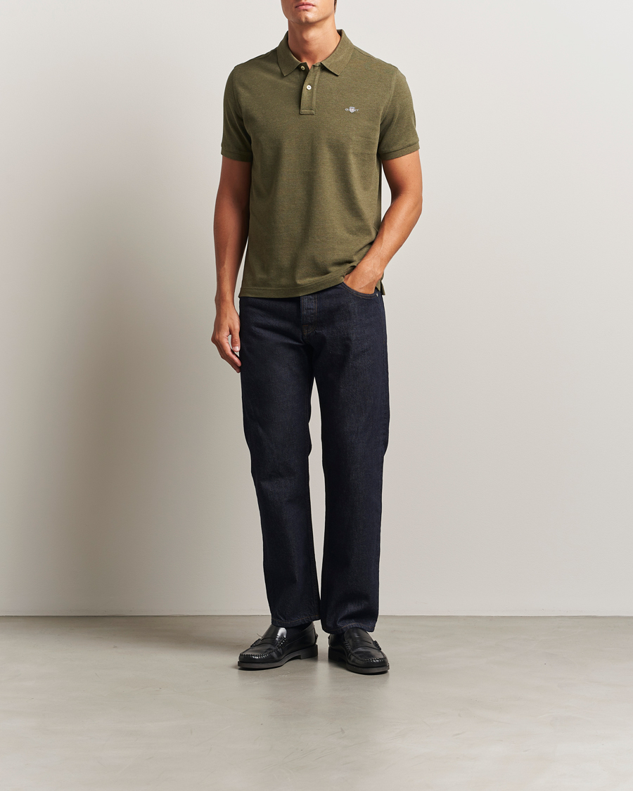 Mies | Pikeet | GANT | The Original Polo Khaki Green Melange
